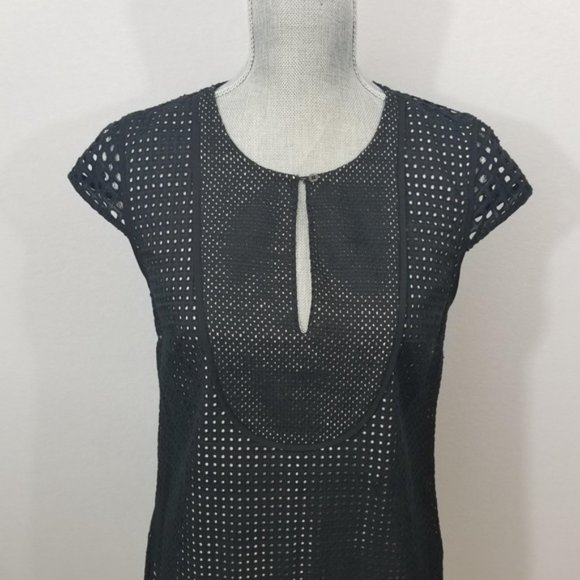 Read description- Crew Triple Eyelet Shift Dress in Black Sz XS - Picture 3 of 8